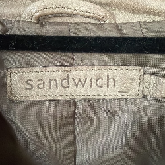 Sandwich taupe leather jacket Size 38 - Picture 3 of 5